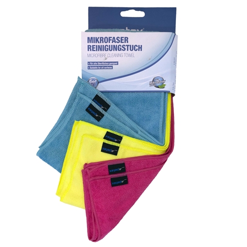 Set 6 lavete auto din microfibra pentru curatare PETEX 432260PX, 40x30 cm, multicolor