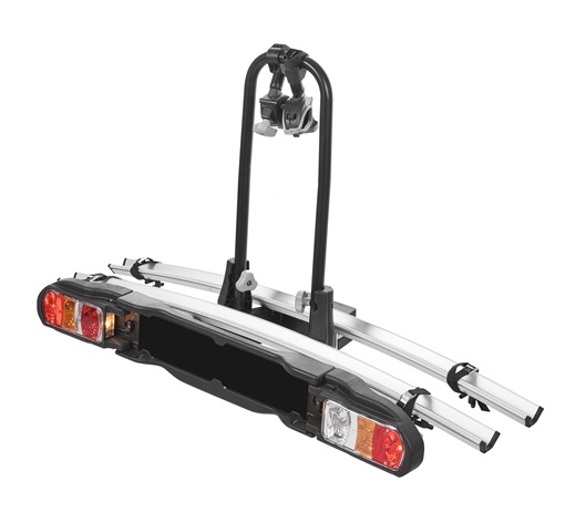 Suport auto pentru 2 biciclete GREEN VALLEY Back 160665, prindere pe carlig, capacitate maxima incarcare 60 kg, alimentare lumini priza 13 pini