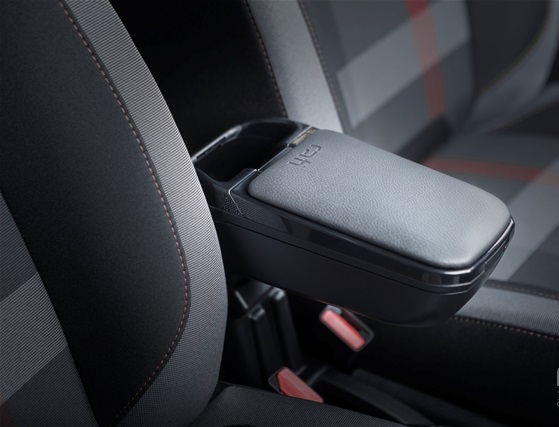Cotiera auto rabatabila RATI Armster 2 V01562, capac piele ecologica, negru, compatibilitate universala, fara kit de montaj