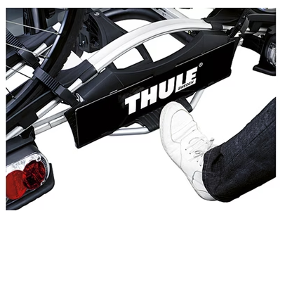 Suport auto pentru 2 biciclete THULE EuroWay G2 920020, alimentare 13Pin, montare pe carlig de remorcare, capacitate incarcare 46 kg, negru/aluminiu