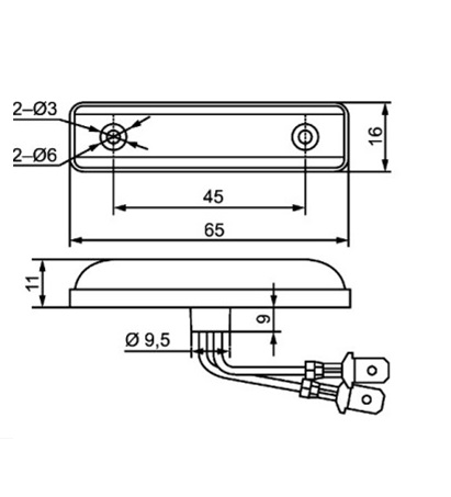 Lampa de pozitie spate cu 4xLED HELLA 2TM 357 010-011, cu catadioptru, alimentare 12 V, montare stanga/dreapta, 150x65x11 mm, IP67
