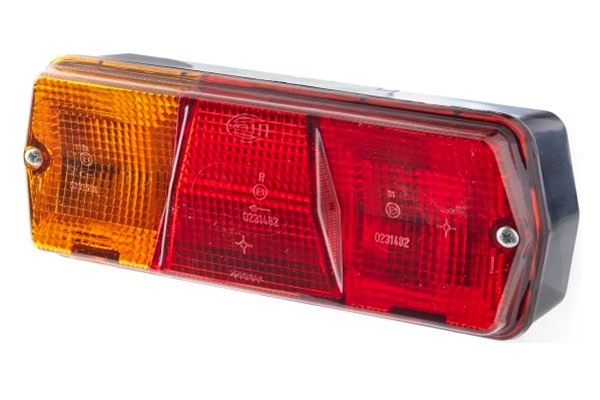 Lampa stop spate HELLA 2SE 001 680-291, parte montare stanga, 201 x 76 mm, becuri R10W, P21W, alimentare 12/24 V, 4 functii luminoase
