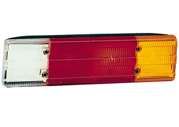 Geam/dispersor pentru lampa spate HELLA ACTROS ATEGO 9EL 131 420-001, parte montare stanga, becuri R10W, P21W, 5 functii luminoase