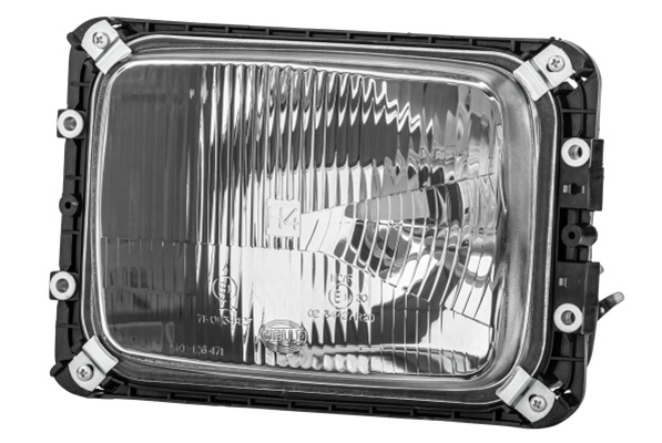 Proiector universal HELLA 1AE 003 440-451, parte montare stanga, becuri H4, T4W, alimentare 12/24 V, 3 functii luminoase, pentru trafic pe dreapta