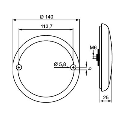 Lampa mers inapoi HELLA 2ZR 357 026-041, 20 x LED, diametru 140 mm, alimentare 12/24 V, transparent, IP67