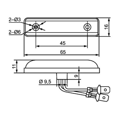 Lampa de pozitie fata HELLA 2PG 357 010-021, 4 x LED, 65 x 16 mm, cu catadioptru, alimentare 12 V