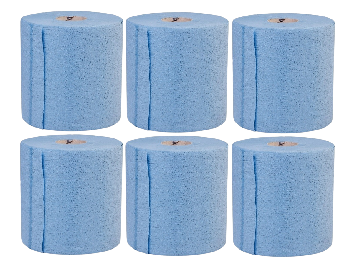 Set 6 role de hartie profesionala MADDOX 1008s, 2 straturi, albastru, celuloza