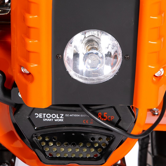 Motocultor DETOOLZ DZ-MT1004-S001-G01, motor benzina 4T, 212 CC, 8.5 CP, 4 viteze, pornire manuala, cu roti cauciuc