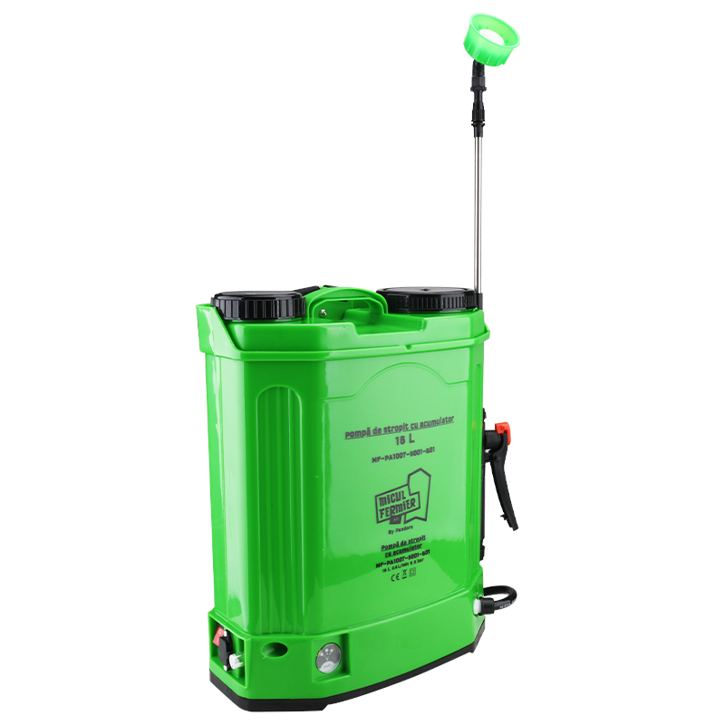 Pompa de stropit cu acumulator 8 Ah MICUL FERMIER MF-PA1007-S001-G01, rezervor 16 litri, debit 2.6 l/min, presiune max 5.5 bar, tija 58 cm