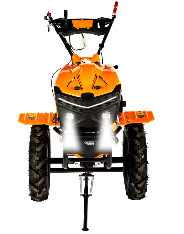 Motocultor DETOOLZ DZ-MT1005-S001-G01, 11 CP, 418 CC, motorina, 4T, 3 viteze, pornire electrica, cu roti