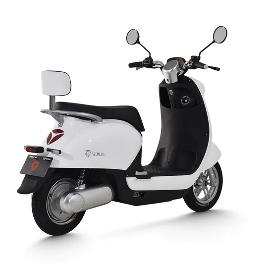 Scuter electric YADEA M6 079991, far LED, acumulator Graphene 72 V, 26 Ah, autonomie 90 km, viteza maxima 45 km/h, capacitate maxima incarcare 150 kg, alb