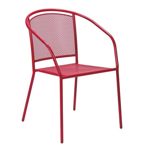 Scaun de gradina ARKO 051114, metalic, 62.5 x 56.5 x 80 cm, rosu