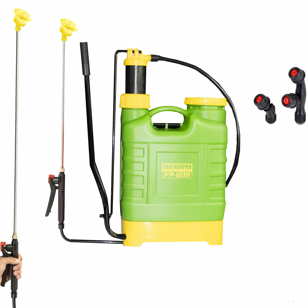 Pompa de stropit manuala PARTNER PRO 13678, volum 12 litri, presiune lucru 0.2-0.3 Mpa, circumferinta pulverizare 45 cm, raza pulverizare 60-80 cm