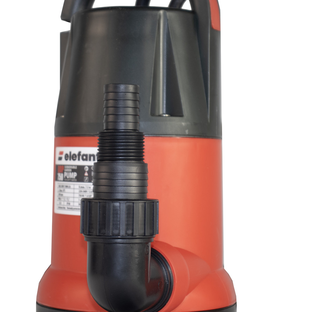 Pompa submersibila pentru apa murdara ELEFANT QDP750 13541, 750 W, debit max 11000 l/h, inaltime max pompare 7.5 m, racord 1 inch, lungime cablu alimentare 7 m