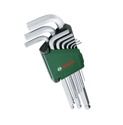 Set 9 chei imbus hexagonale BOSCH 1600A02BX9, cap sferic, otel S2, marimi 1.5-10 mm, pret pe set/comanda minima 6 seturi