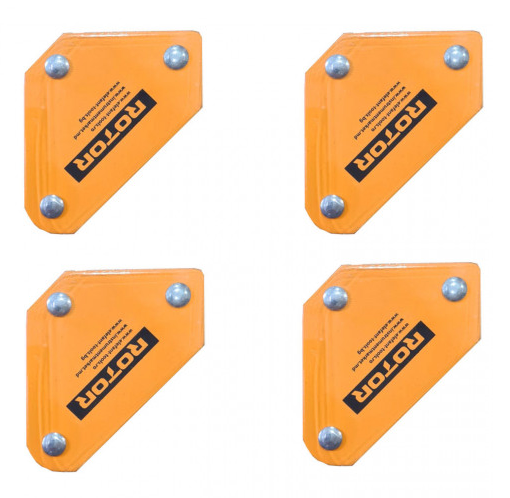 Set 4 suporti magnetici pentru sudura ROTOR RSM4 13362, greutate suportata 4 kg, unghi de lucru 90 / 45 / 135 grade