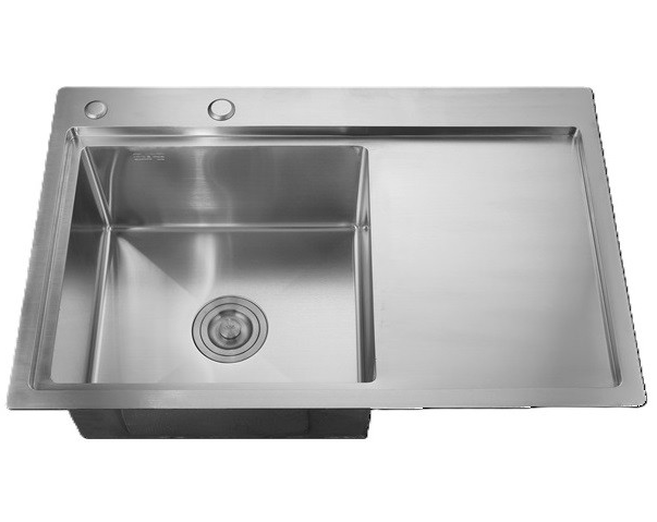 Chiuveta bucatarie MIXXUS HM7849L-215.SUS304 3.0/0.8 13394, din inox, 780x490 mm, adancime cuva 215 mm, tabla 0.8 mm, sifon scurgere, argintiu