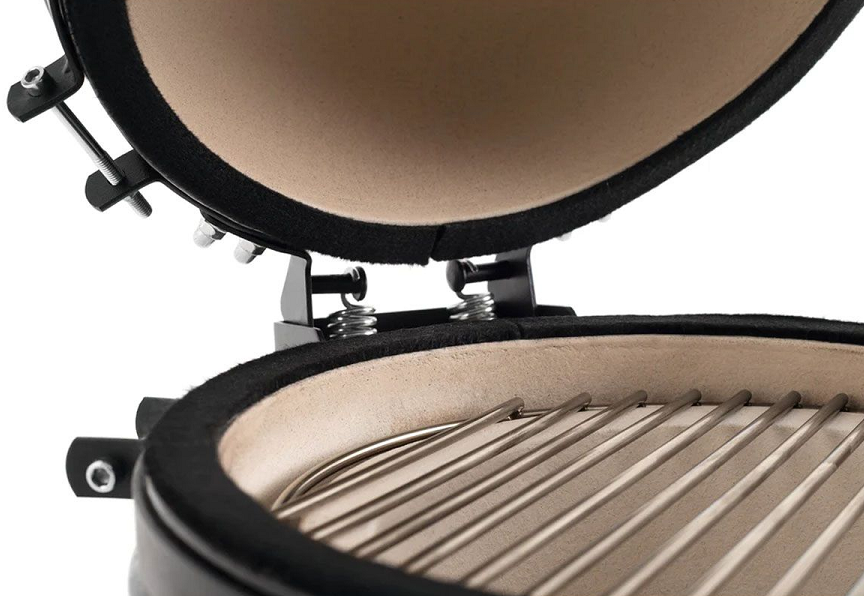 Gratar ceramic pe carbuni LANDMANN Kamado 00573, suprafata de gatit din otel inoxidabil, diam 27 cm, 44 x 44 x 55 cm, termometru, gri, suport 3 picioare