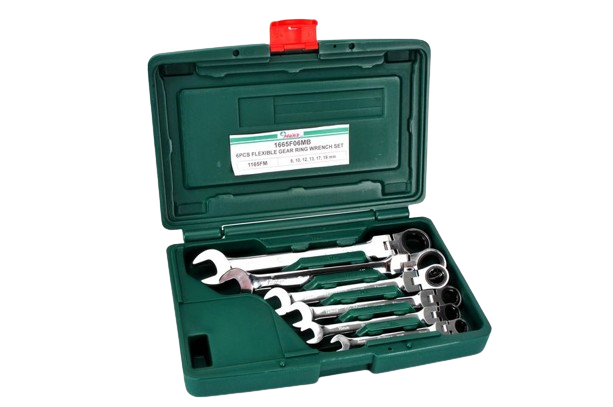Set 6 chei combinate clichet reversibil HANS 1665F06MB, dimensiuni 8, 10, 12, 13, 17, 19 mm