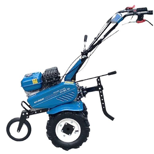 Motocultor pe benzina HYUNDAI HY-MC80, motor 4T, 212 CC, 7 CP, latime lucru 80 cm, adancime lucru 10-30 cm, freza de pamant, roti cauciuc