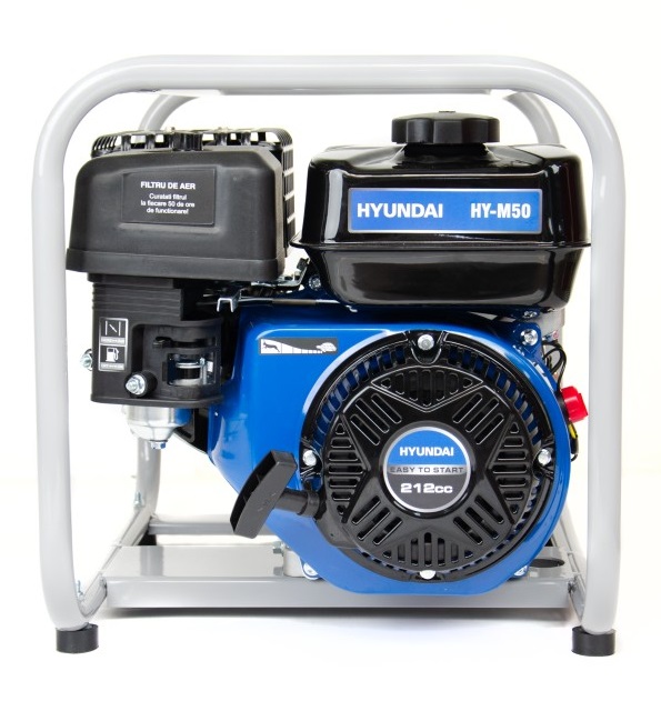 Motopompa ape curate HYUNDAI HY-M50, motor benzina 4T, 212 CC, 5.8 CP, adancime aspiratie 8 m, inaltime refulare 32 m, debit max. 466 l/min
