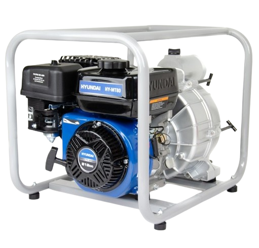 Motopompa ape murdare HYUNDAI HY-MT80, motor benzina 4T, 212 CC, 5.8 CP, adancime aspiratie 8 m, inaltime refulare 25 m, debit max. 750 l/min