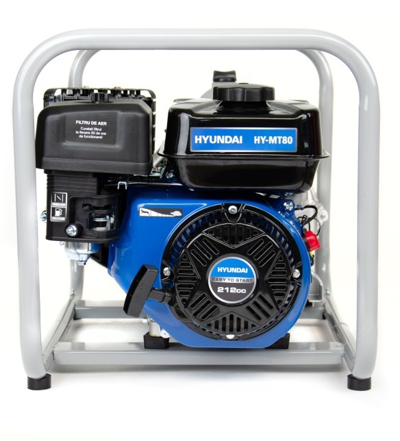 Motopompa ape murdare HYUNDAI HY-MT80, motor benzina 4T, 212 CC, 5.8 CP, adancime aspiratie 8 m, inaltime refulare 25 m, debit max. 750 l/min