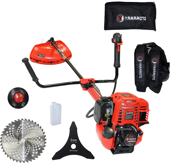 Motocoasa pe benzina YAMAMOTO YM-5600 13802, motor 4T, 52 CC, 5.6 CP, latime taiere 254 mm, 10000 rot/min, disc taiere, cutit 3 dinti, cap fir
