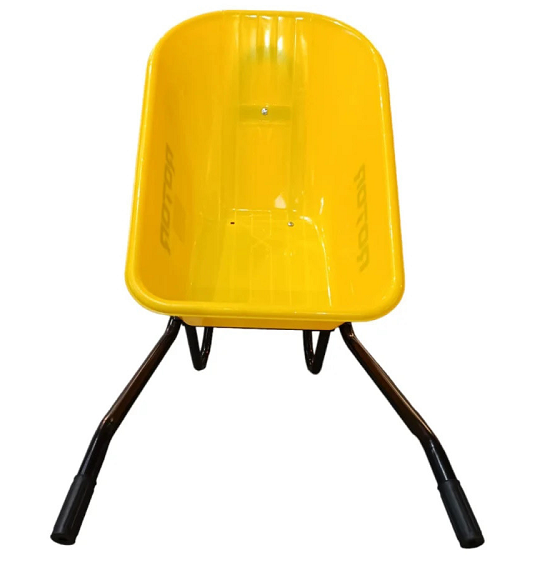 Roaba cuva din plastic ROTOR 13853, volum 100 litri, roata poliuretanica, galbena