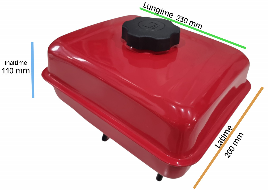 Rezervor combustibil BEM GENERAL 13495, 3 litri, 230 x 200 mm, generatoare si motocultoare cu motoare Honda GX140, GX160, GX 200