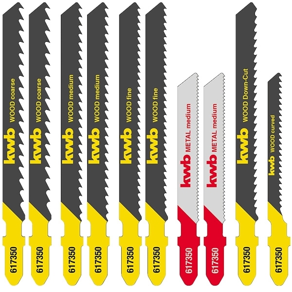 Set 10 panze fierastrau pendular EINHELL KWB 49617350, tija cu un prag de prindere T, pentru lemn, metal