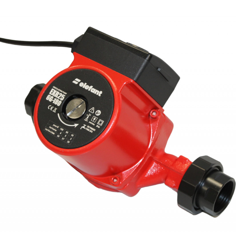 Pompa de recirculare apa ELEFANT EXR25 6G-180 13860, 100 W, debit 55 l/min, inaltime maxima 6.5 m, 3 trepte putere, racord 1 inch