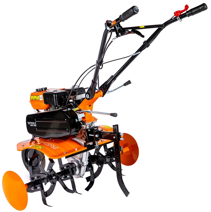 Motocultor DETOOLZ DZ-MT1002-S001-G01, motor benzina 4T, 212 CC, 8 CP, 3 viteze, latime lucru 85 cm, adancime lucru 29 cm, pornire manuala, fara roti