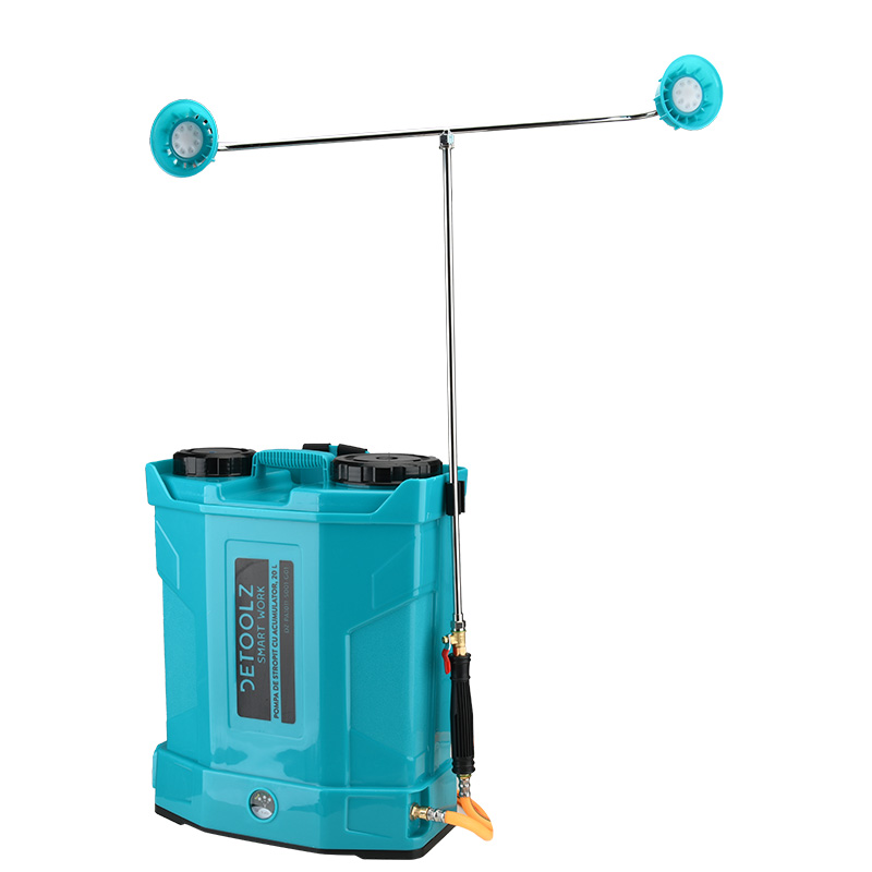 Pompa de stropit cu acumulator DETOOLZ DZ-PA1011-S001-G01, 8 Ah, volum rezervor 20 litri, debit 2.6 l/min, presiune 5.5 bar, tija 56-97 cm