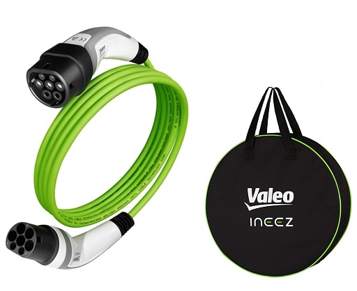 Cablu pentru incarcare masina electrica VALEO INEEZ 652103, type 2, 7.4 kW, 32A, lungime 5 metri, geanta depozitare