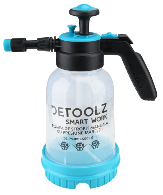 Pompa de stropit manuala DETOOLZ DZ-PM1001-S001-G01, volum rezervor 2 litri, debit 350 ml/min, 3 bar