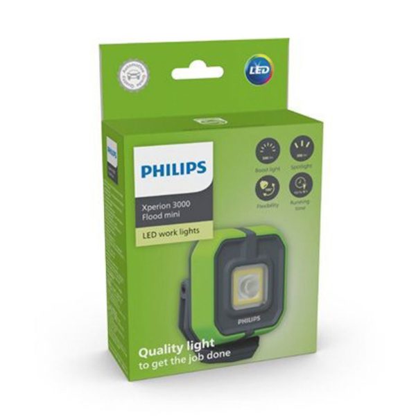 Lampa dubla cu proiector LED PHILIPS Xperion 3000 Flood Mini X30FLMIX1, 5W, 500 lumeni, 3.7V, 2500 mAh, alimentare USB-C