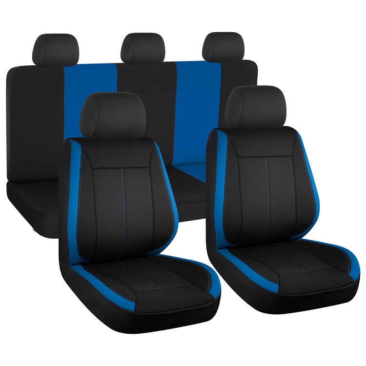 Set huse scaune auto universale UMBRELLA Vision 108814, albastru/negru, material textil, compatibile cu cu sistem AIRBAG