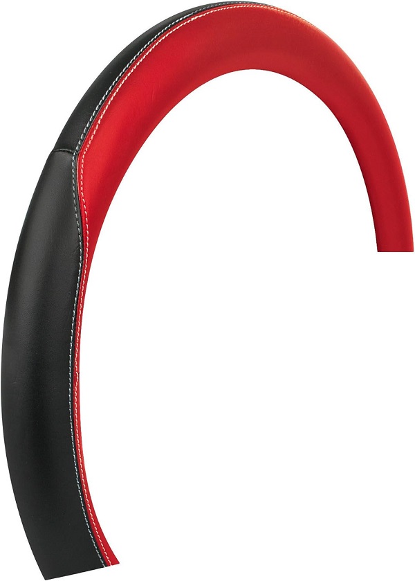 Husa volan camion LAMPA Club Premium 98910, marime M, 44/46 cm, rosu/negru