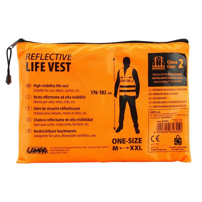 Vesta reflectorizanta LAMPA 65855, marime universala M-XXL, portocaliu