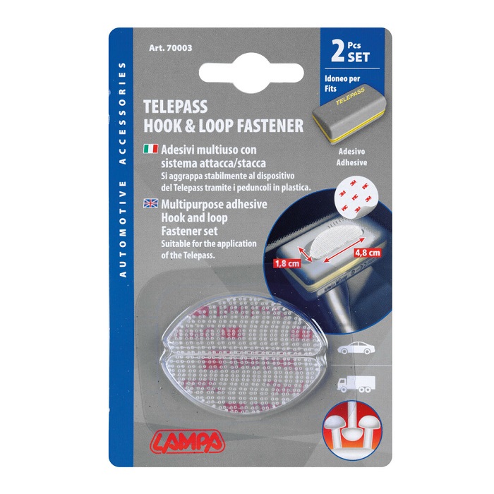 Set 2 arici autoadezivi LAMPA 70003, 48x18 mm, pentru suprafete netede