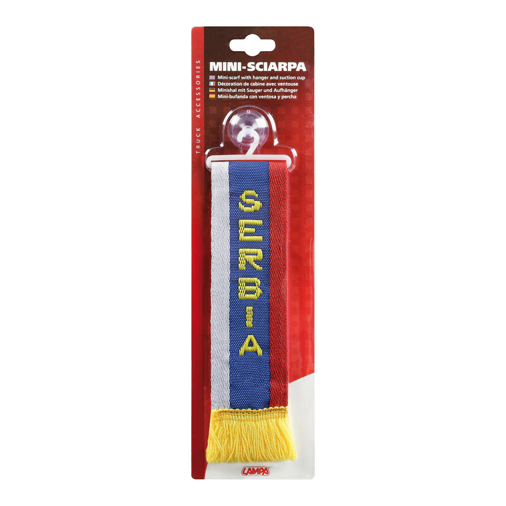 Steag ornamental auto LAMPA 97896, Serbia, textil, prindere cu ventuza