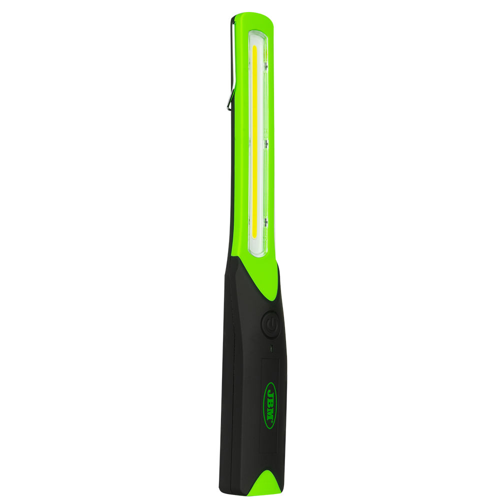 Lanterna portabila LED JBM 52536, 2W COB, 200 lm, acumulator Li-Ion reincarcabil 3.7 V, 1.900 mAh, 360 x 50 mm, cu carlig, incarcator