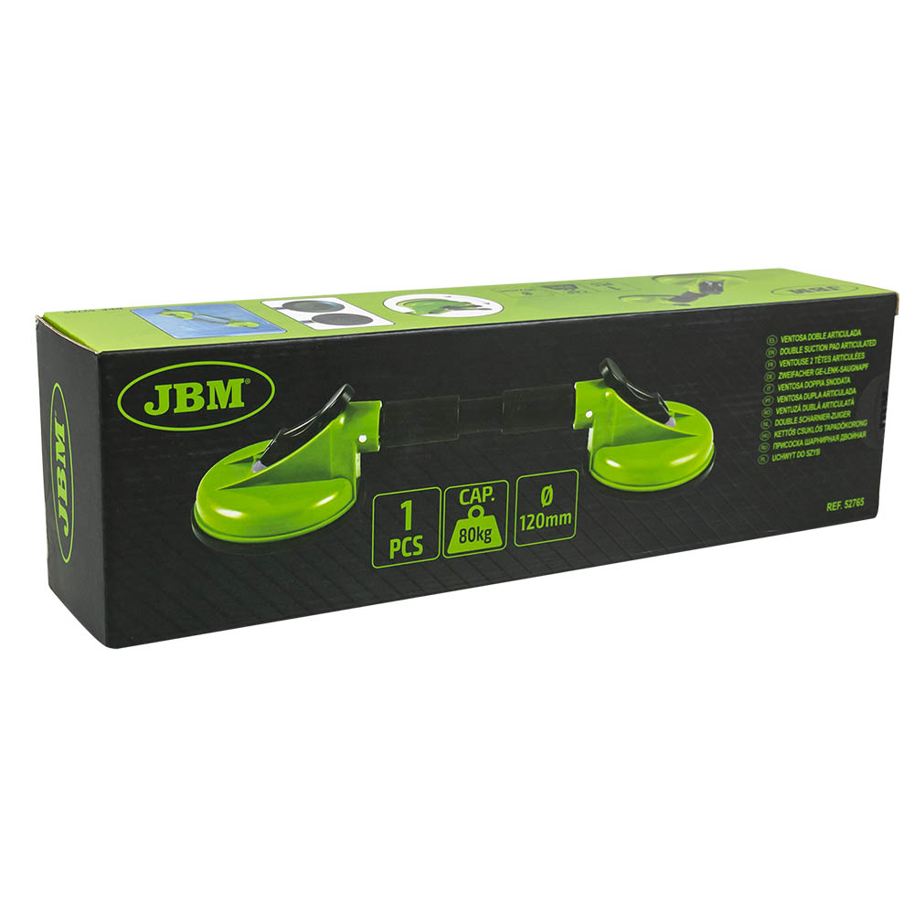 Ventuza dubla articulata JBM 52765, diametru ventuze 120 mm, capacitate ridicare 80 kg