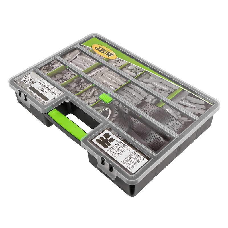 Set 330 contragreutati pentru echilibrare jante aliaj/otel JBM 53864, greutati 5 g - 40 g, cutie 54x8x28 cm