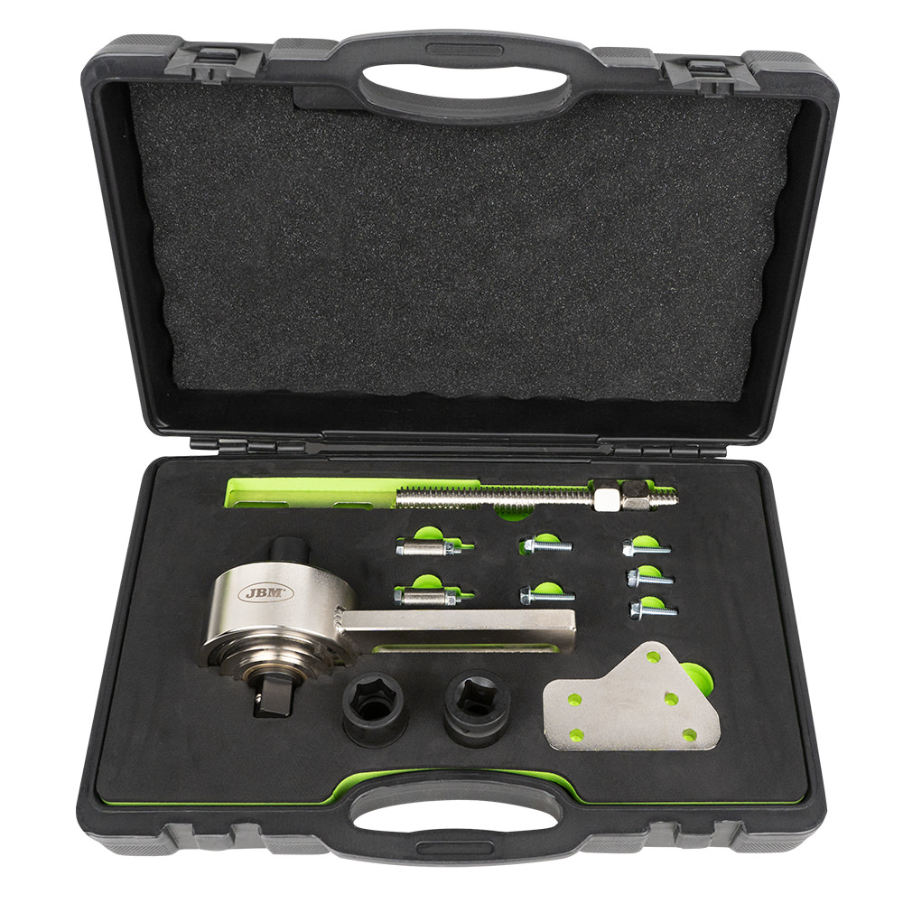 Kit multiplicator cuplu 5:1 JBM 54260, 2 x tubulara cap patrat 1/2 inch, 3/4 inch, prize impact 21, 24 mm, pentru arbore cotit motor Ford Ecoboost