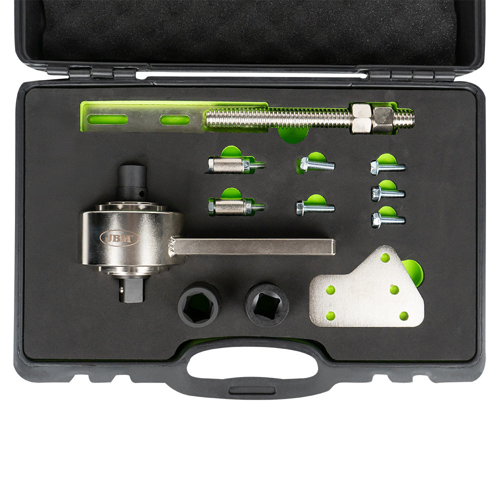 Kit multiplicator cuplu 5:1 JBM 54260, 2 x tubulara cap patrat 1/2 inch, 3/4 inch, prize impact 21, 24 mm, pentru arbore cotit motor Ford Ecoboost
