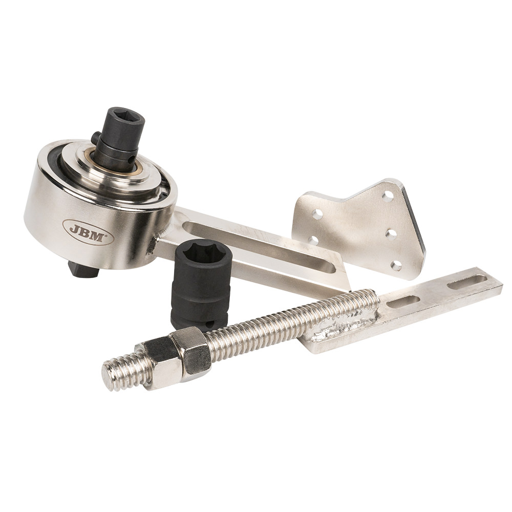 Kit multiplicator cuplu 5:1 JBM 54260, 2 x tubulara cap patrat 1/2 inch, 3/4 inch, prize impact 21, 24 mm, pentru arbore cotit motor Ford Ecoboost