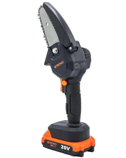 Fierastrau cu lant pe acumulator STROMO AAS20 14194, lungime lama 10.2 cm, pas lant 1/4 inch, 4000 rpm, 1 x acumulator Li-Ion 20V, 2 Ah