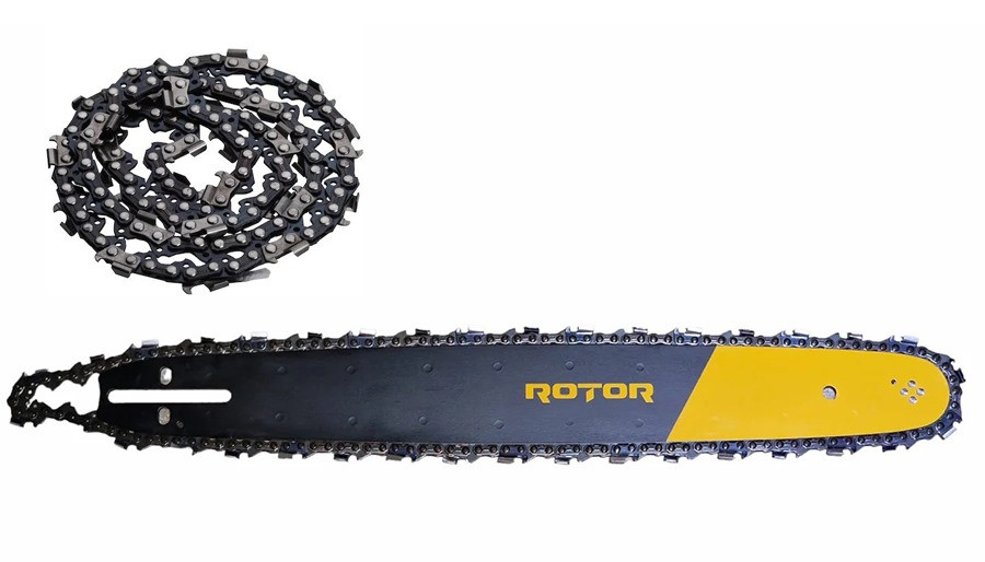 Set lama si 2 lanturi pentru drujba ROTOR 14181, lungime lama 40 cm, 16 inch, pas lant 3/8 inch, pinteni T57, 28 dinti